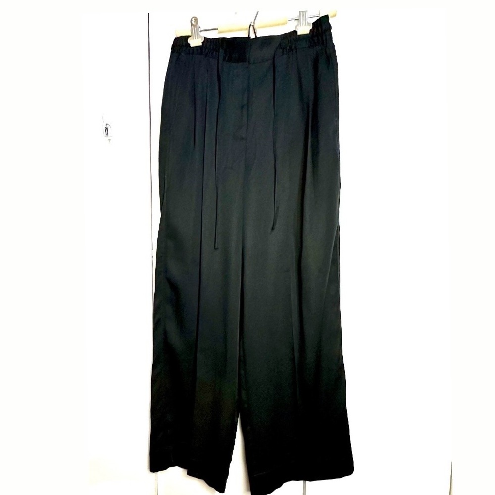 Club Monaco Black Wide-Leg Drawstring Pants
